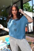 Izi Cheesecloth Button Tee Denim